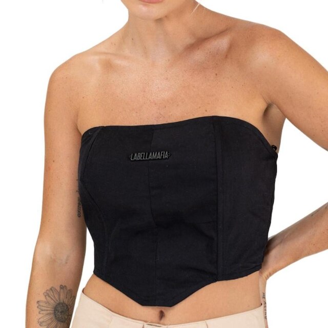 Cropped Labellamafia Elementary Preto Feminino