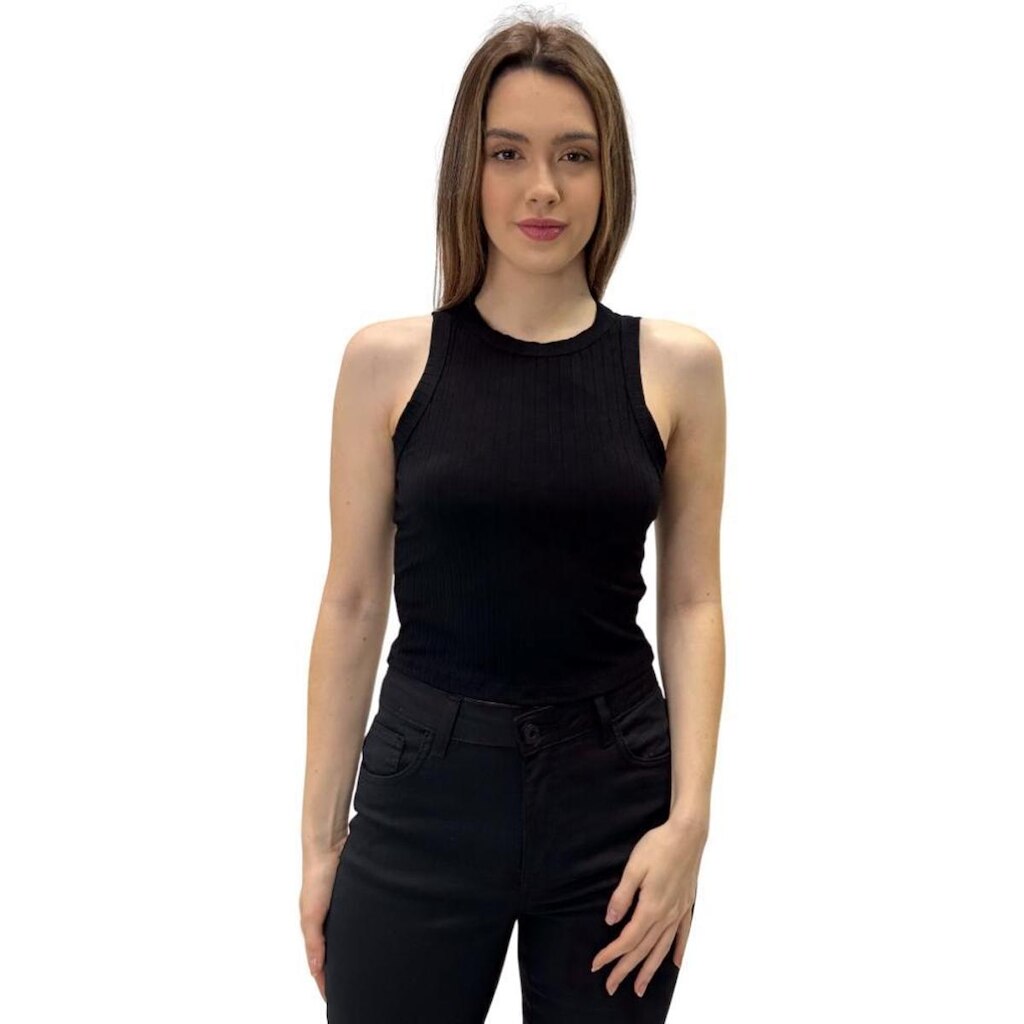 Cropped Malwee Regata Canelado Feminina