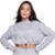 Cropped Manga Longa Com Regulagem Serra e Mar Modas Gringa Moletinho Frio Moda Casual - Cinza