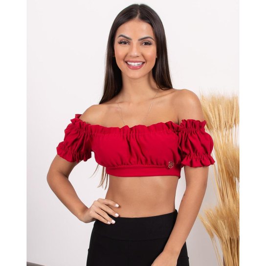 Cropped Miss Misses Ciganinha Vermelho - G - Vermelho Claro