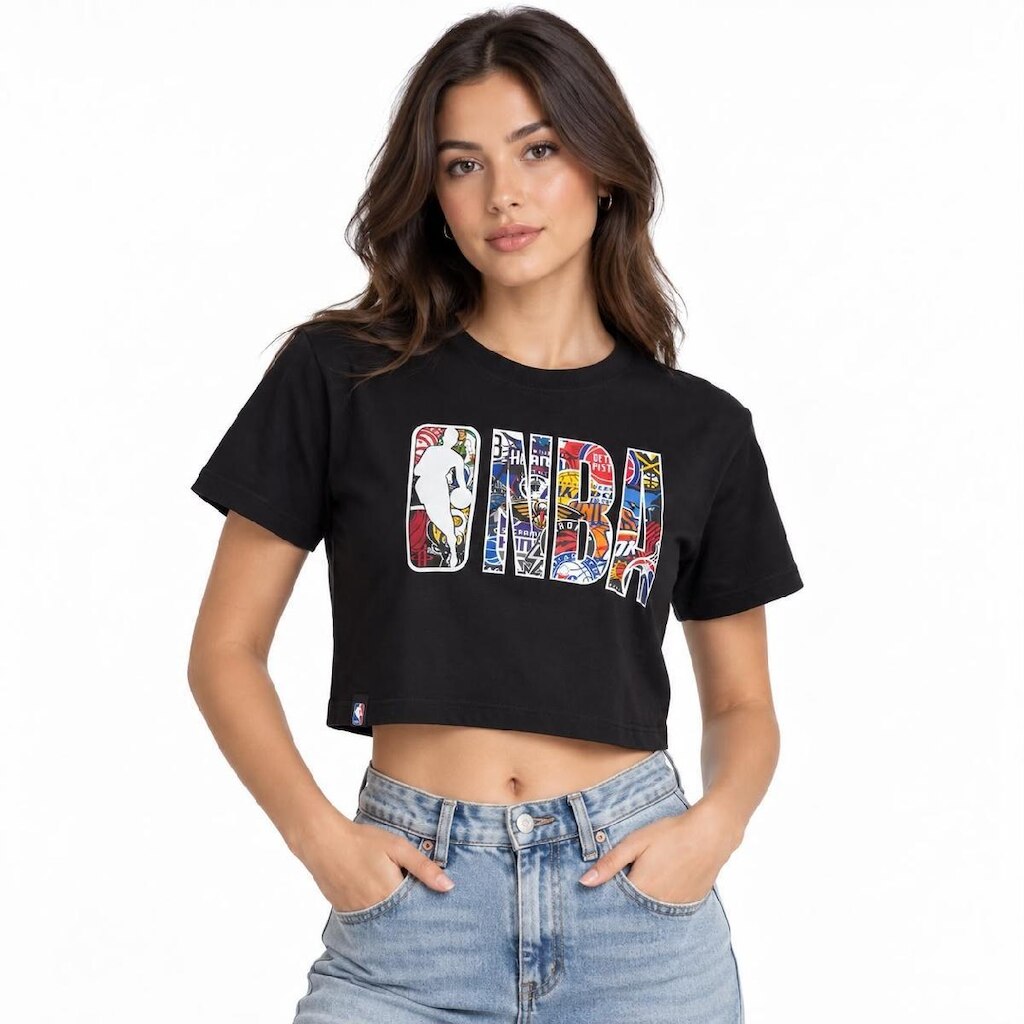 Cropped NBA Urban Preto - Feminino
