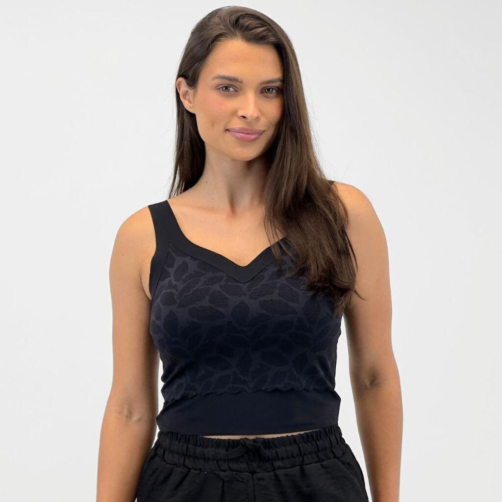 Cropped Pacific Blue com Renda e Bojo Feminino