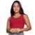Cropped Regata Canelado Serra e Mar Modas Sem Mangas Blogueira Moda Casual - Vermelho