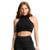Cropped Regata Crepe Serra e Mar Modas Gola Alta Verão Moda Casual Feminino - Preto
