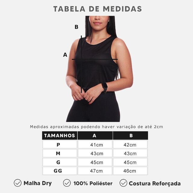 Cropped Regata Good Look Cavado Dry Proteção Solar UV Feminino