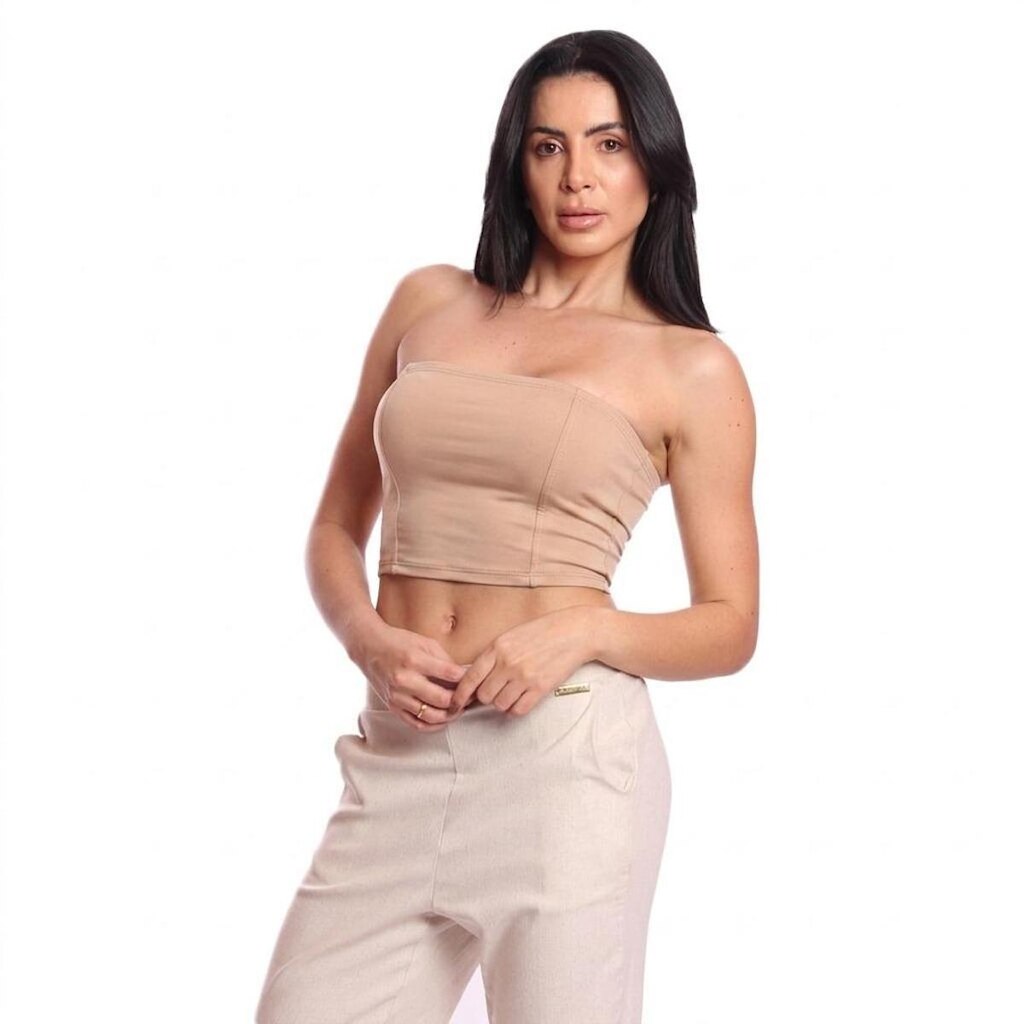 Cropped Tomara Que Caia Feminino Suplex Liso Básico Moda Verão Casual