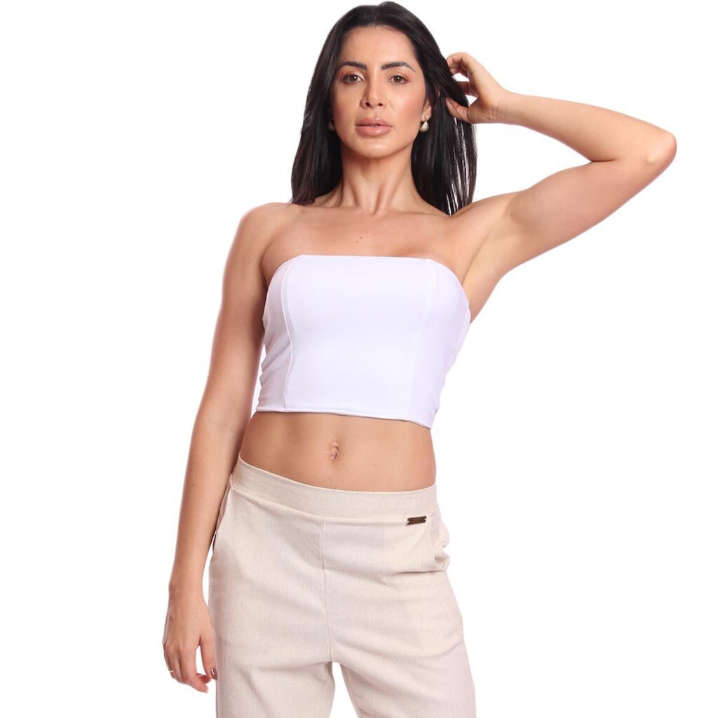 Cropped Tomara Que Caia Feminino Suplex Liso Básico Moda Verão Casual