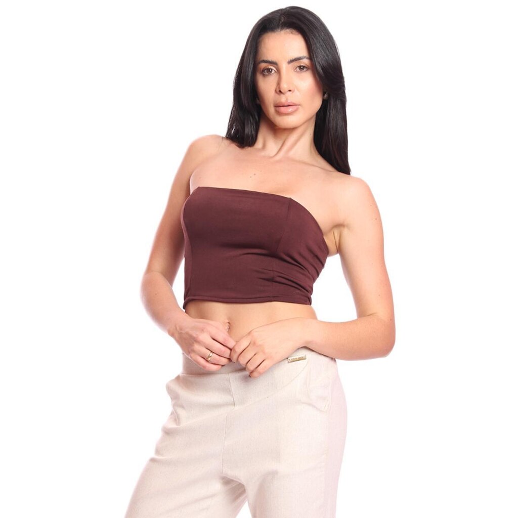 Cropped Tomara Que Caia Feminino Suplex Liso Básico Moda Verão Casual