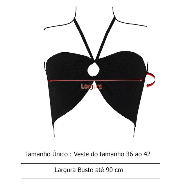 Cropped Top Faixa Blusa Feminina - Katlen Tricot