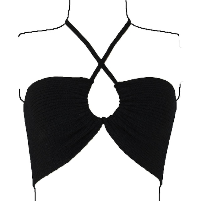 Cropped Top Faixa Blusa Feminina - Katlen Tricot