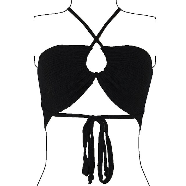 Cropped Top Faixa Blusa Feminina - Katlen Tricot