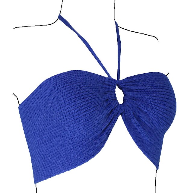 Cropped Top Faixa Blusa Feminina - Katlen Tricot