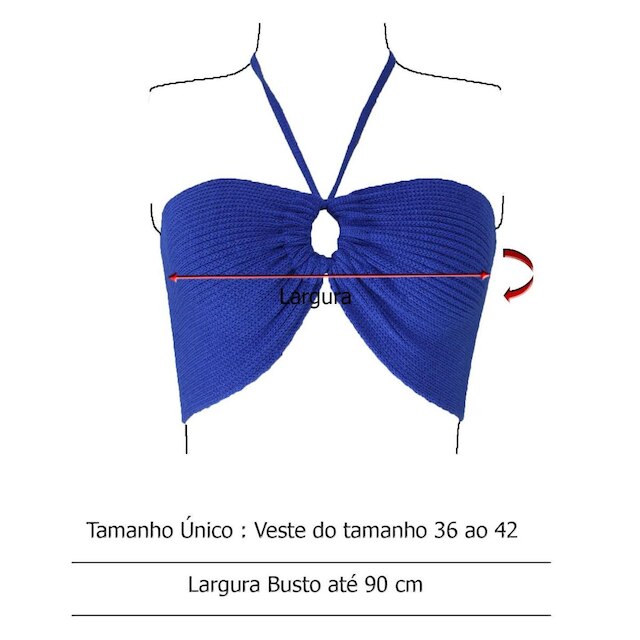 Cropped Top Faixa Blusa Feminina - Katlen Tricot