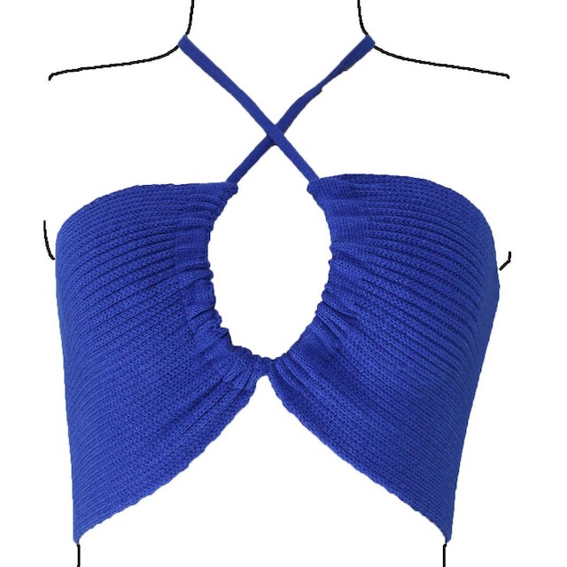 Cropped Top Faixa Blusa Feminina - Katlen Tricot