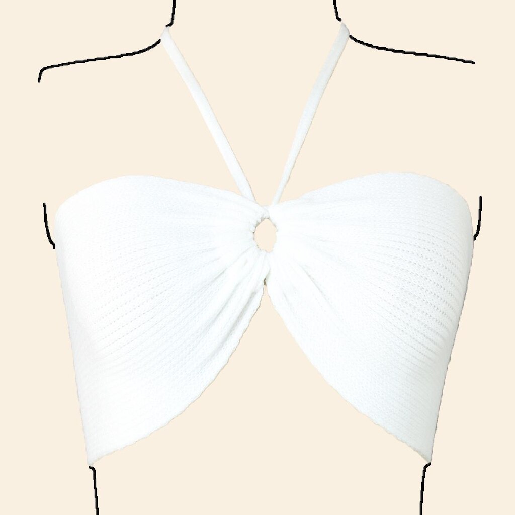 Cropped Top Faixa Blusa Feminina - Katlen Tricot