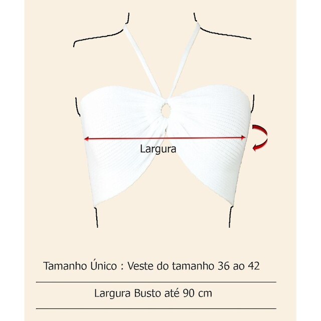 Cropped Top Faixa Blusa Feminina - Katlen Tricot