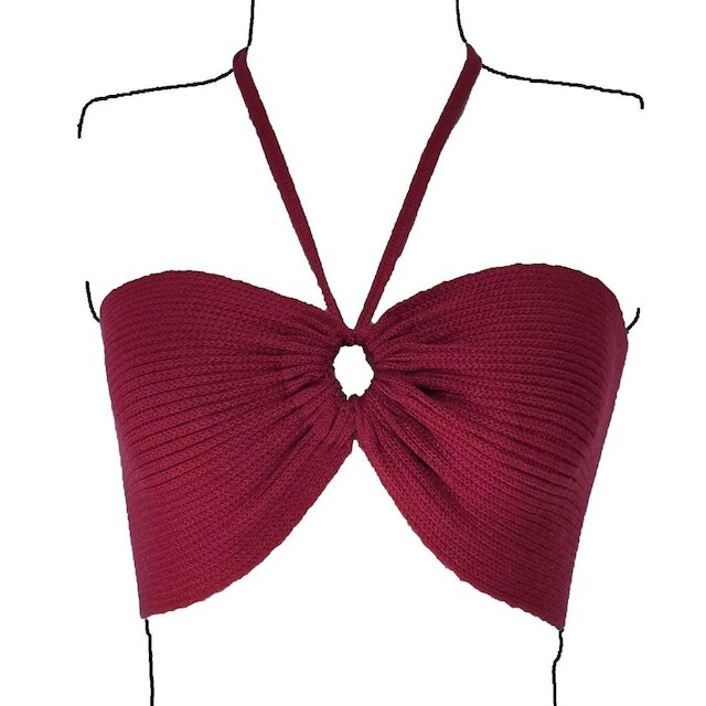 Cropped Top Faixa Blusa Feminina - Katlen Tricot
