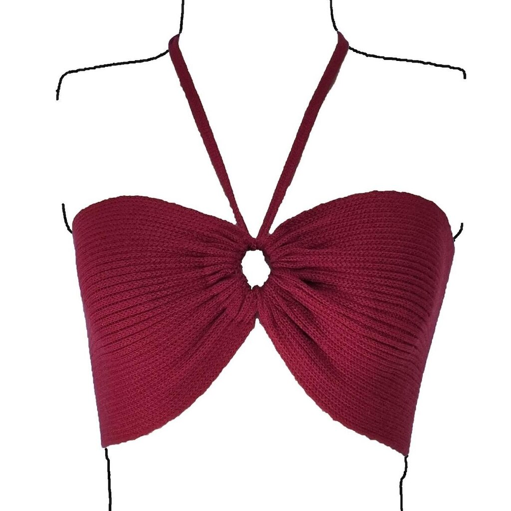 Cropped Top Faixa Blusa Feminina - Katlen Tricot