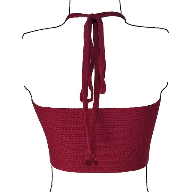 Cropped Top Faixa Blusa Feminina - Katlen Tricot