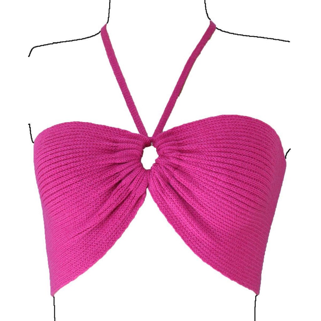 Cropped Top Faixa Blusa Feminina - Katlen Tricot