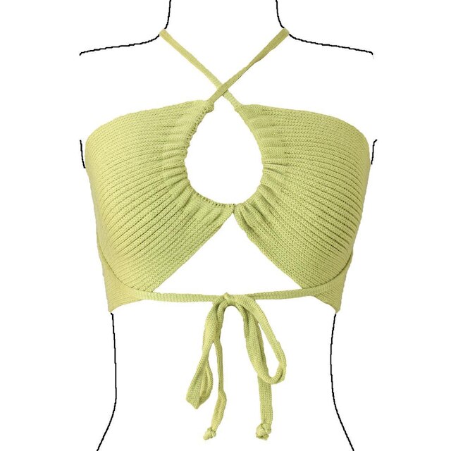 Cropped Top Faixa Blusa Feminina - Katlen Tricot