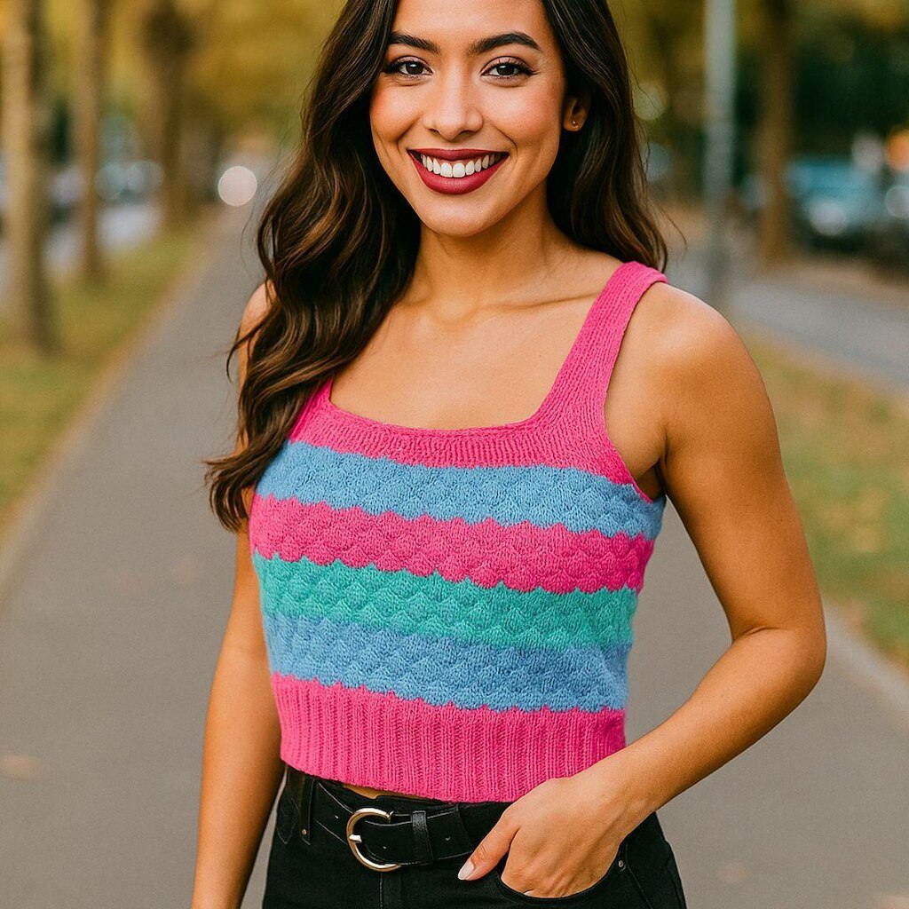 Cropped Tricot Regata Decote Quadrado