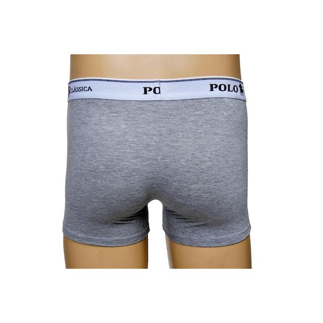 Cueca Boxer Algodão Longa Lisa BY Polo Classica
