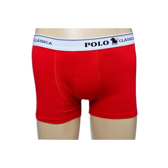 Cueca Boxer Algodão Longa Lisa BY Polo Classica