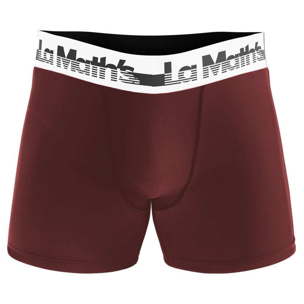 Cueca Boxer La Maths Lisa Microfibra Masculina - Vinho Menor preço em Cueca Boxer La Maths Lisa Microfibra Masculina - Vinho