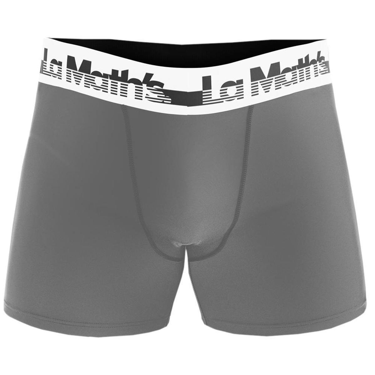 Cueca Boxer La Maths Microfibra Lisa Masculina - Cinza Menor preço em Cueca Boxer La Maths Microfibra Lisa Masculina - Cinza