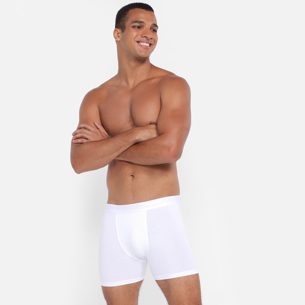 Cueca Boxer Lupo Larga - Branco Menor preço em Cueca Boxer Lupo Larga - Branco