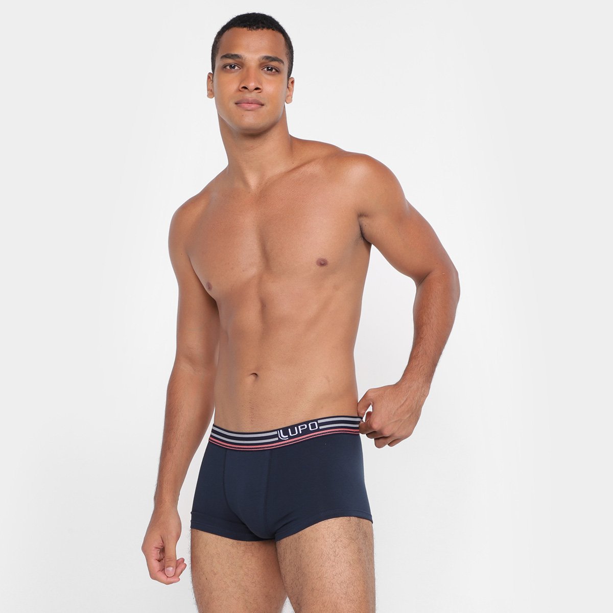 Cueca Boxer Lupo Lisa - Marinho Menor preço em Cueca Boxer Lupo Lisa - Marinho