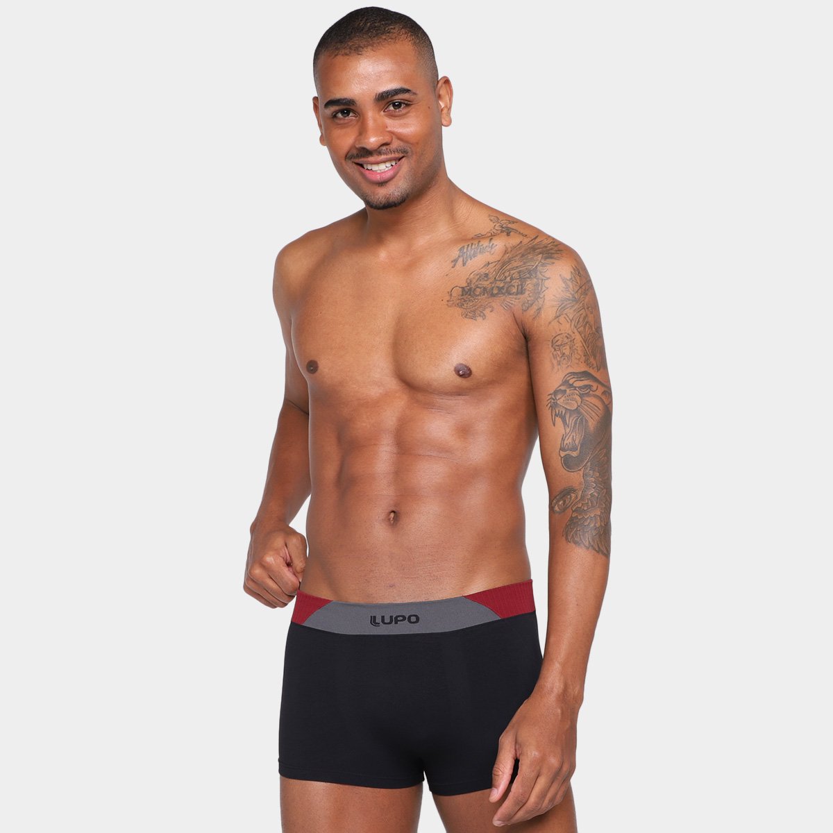 Cueca Boxer Lupo Sunga Lisa - Preto Menor preço em Cueca Boxer Lupo Sunga Lisa - Preto