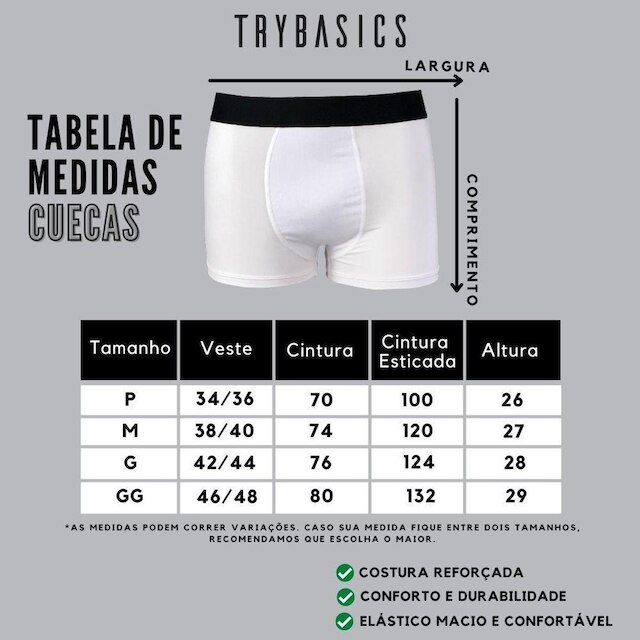 Cueca Boxer Try Basics Cotton Algodão