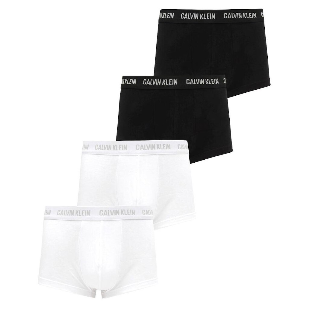Cueca Calvin Klein Low Rise Trunk Classic Branca Preta Pack 4 UN
