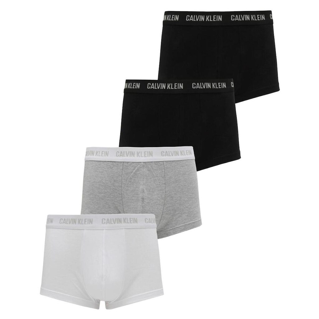 Cueca Calvin Klein Low Rise Trunk Classic Preta Cinza e Branca C11.07 PT00 Pack 4 UN