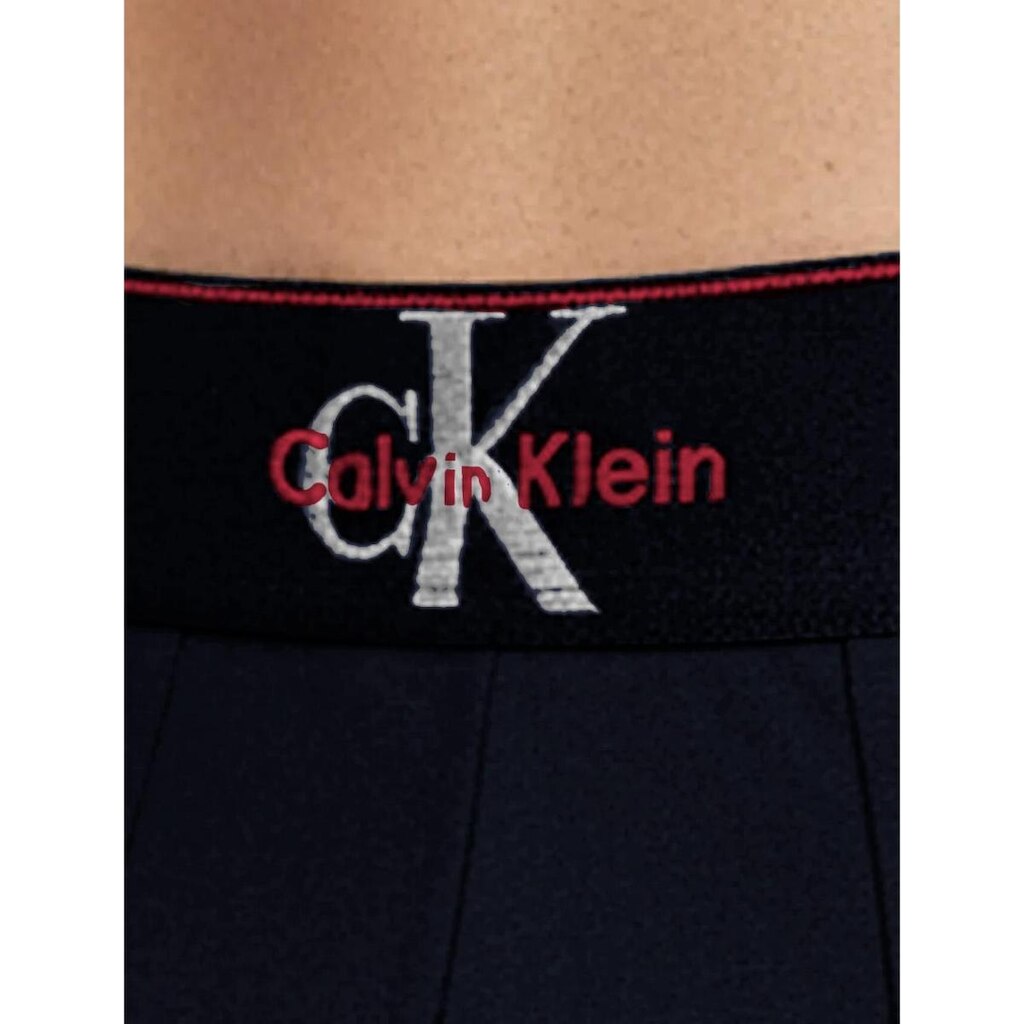 Cueca Calvin Klein Low Rise Trunk Cotton New Re Issue Red Logo Azul Marinho