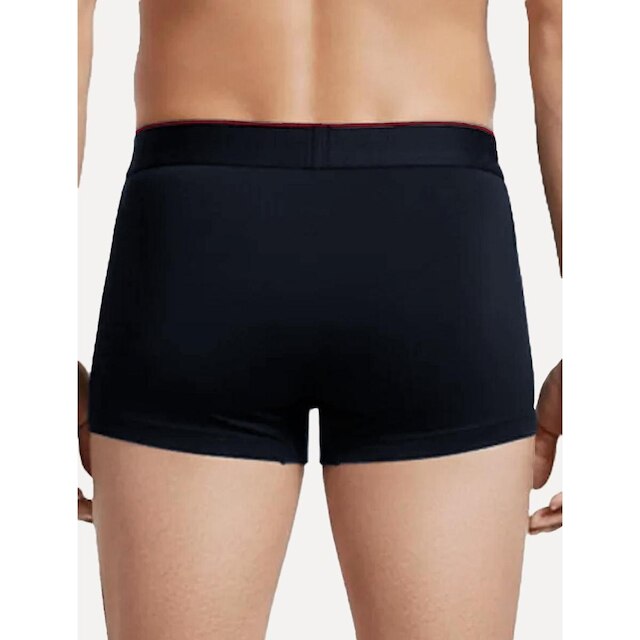 Cueca Calvin Klein Low Rise Trunk Cotton New Re Issue Red Logo Azul Marinho