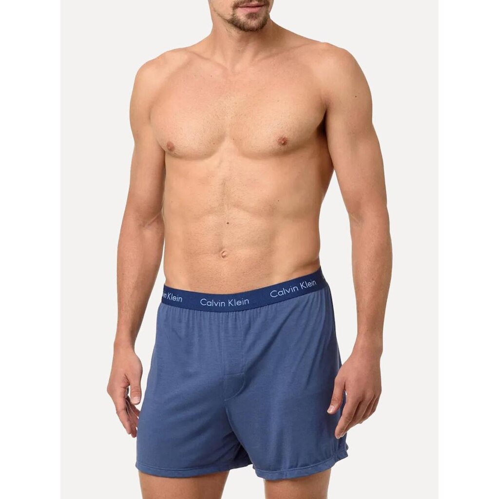 Cueca Calvin Klein Samba Canção Modal Logo Navy Azul Médio 1UN
