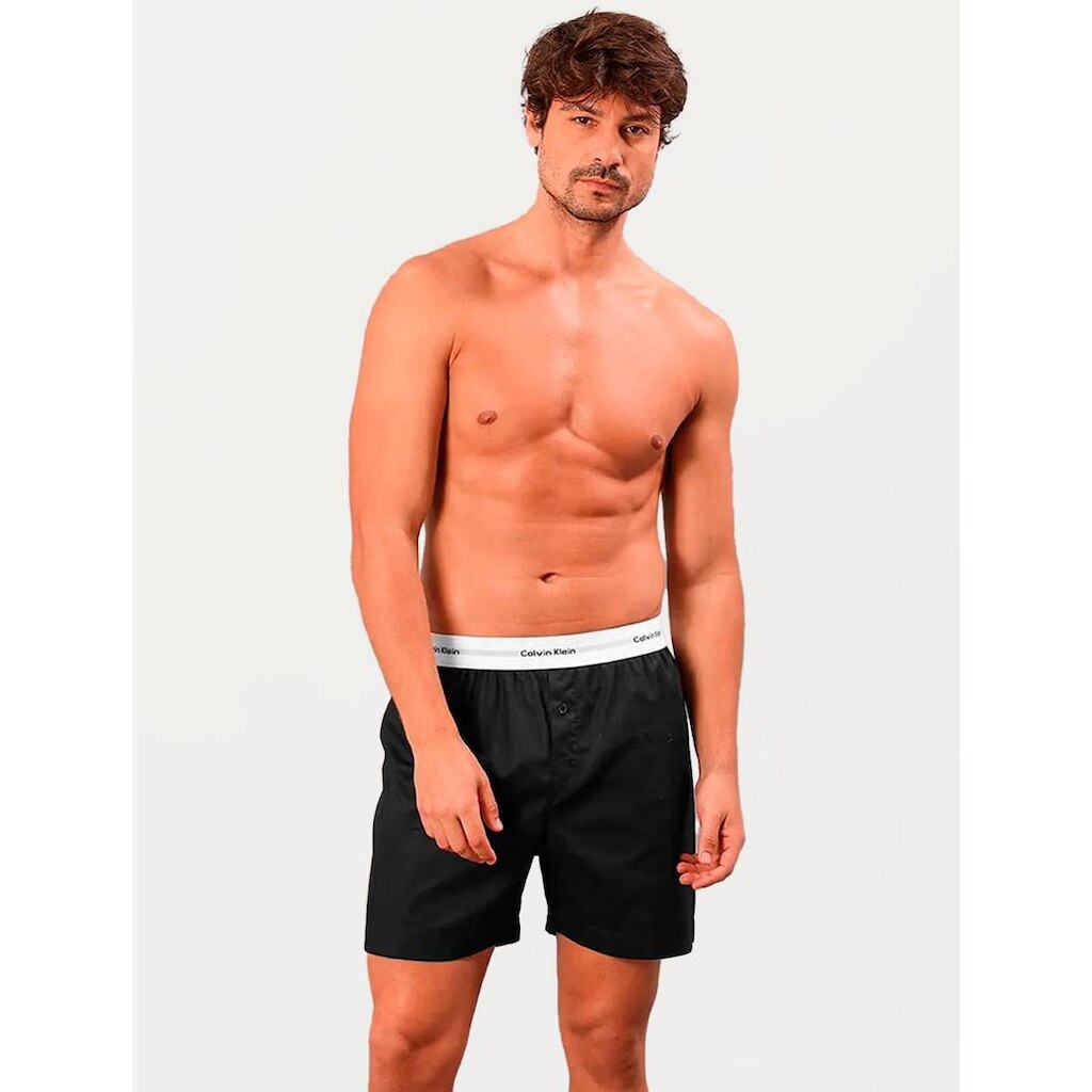 Cueca Calvin Klein Samba Canção New Logo Tricoline Preta