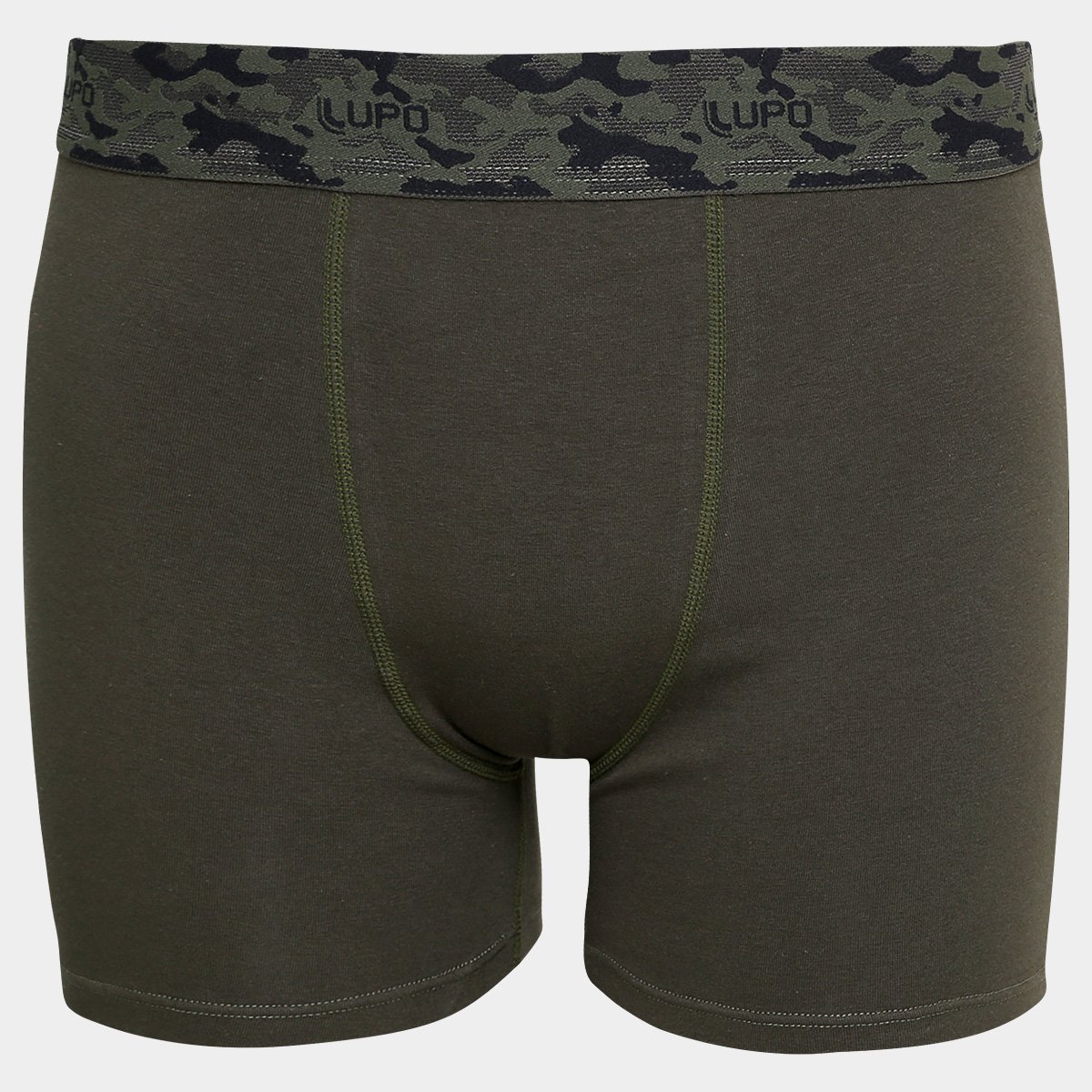 Cueca Lupo Elástico Camuflado - Verde Militar Menor preço em Cueca Lupo Elástico Camuflado - Verde Militar