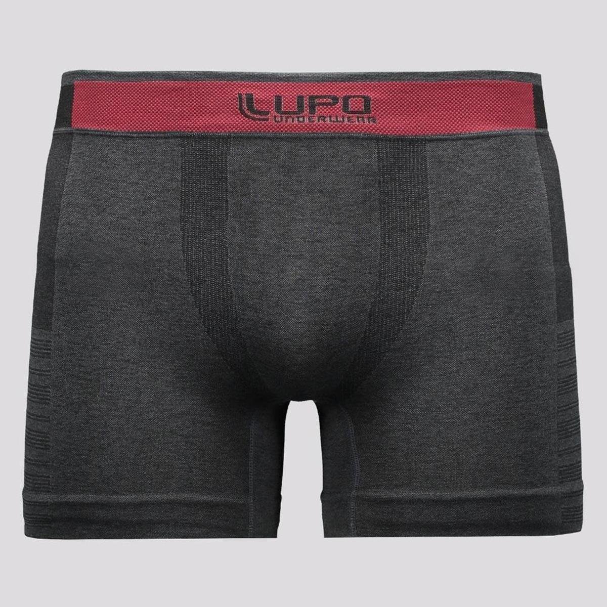Cueca Lupo Masculina Boxer Poliamida Cós Elástico Macio - Preto+Vermelho Menor preço em Cueca Lupo Masculina Boxer Poliamida Cós Elástico Macio - Preto+Vermelho