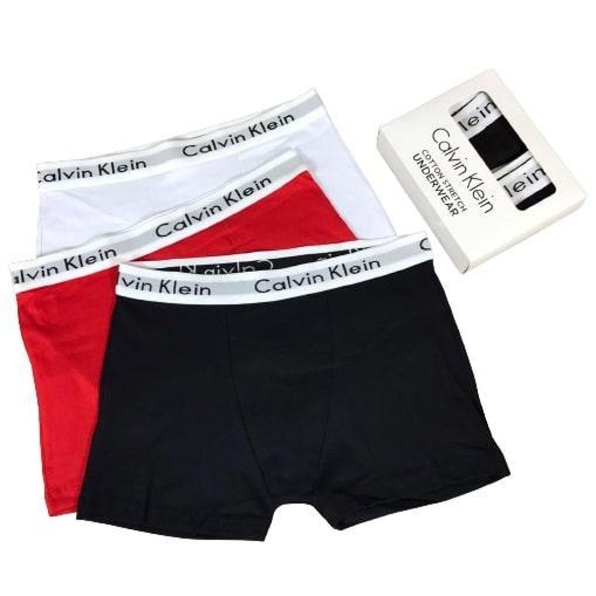 Cuecas Calvin Klein Kit 3 Unidades Boxer - Masculino - Sortido Menor preço em Cuecas Calvin Klein Kit 3 Unidades Boxer - Masculino - Sortido