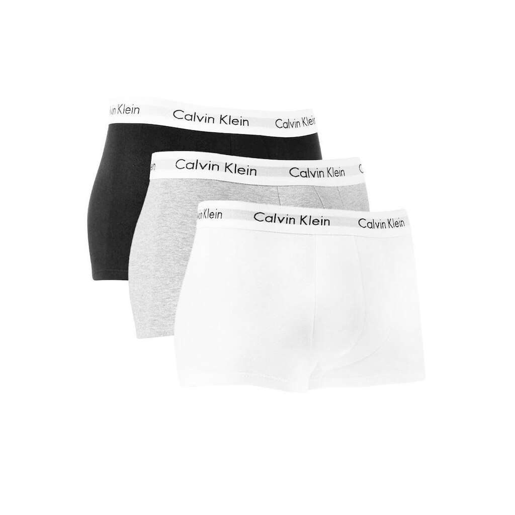 Cuecas Calvin Klein Low Rise Trunk Print Preta/ Branca/ Mescla Pack 3UN