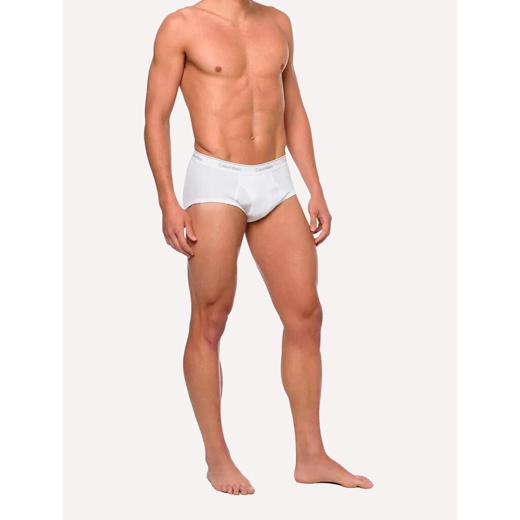 Cuecas Calvin Klein Underwear Brief Cotton Rib Branca Pack 3UN
