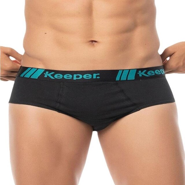Cuecas slip masculina adulto algodão keeper kit com 3 peças