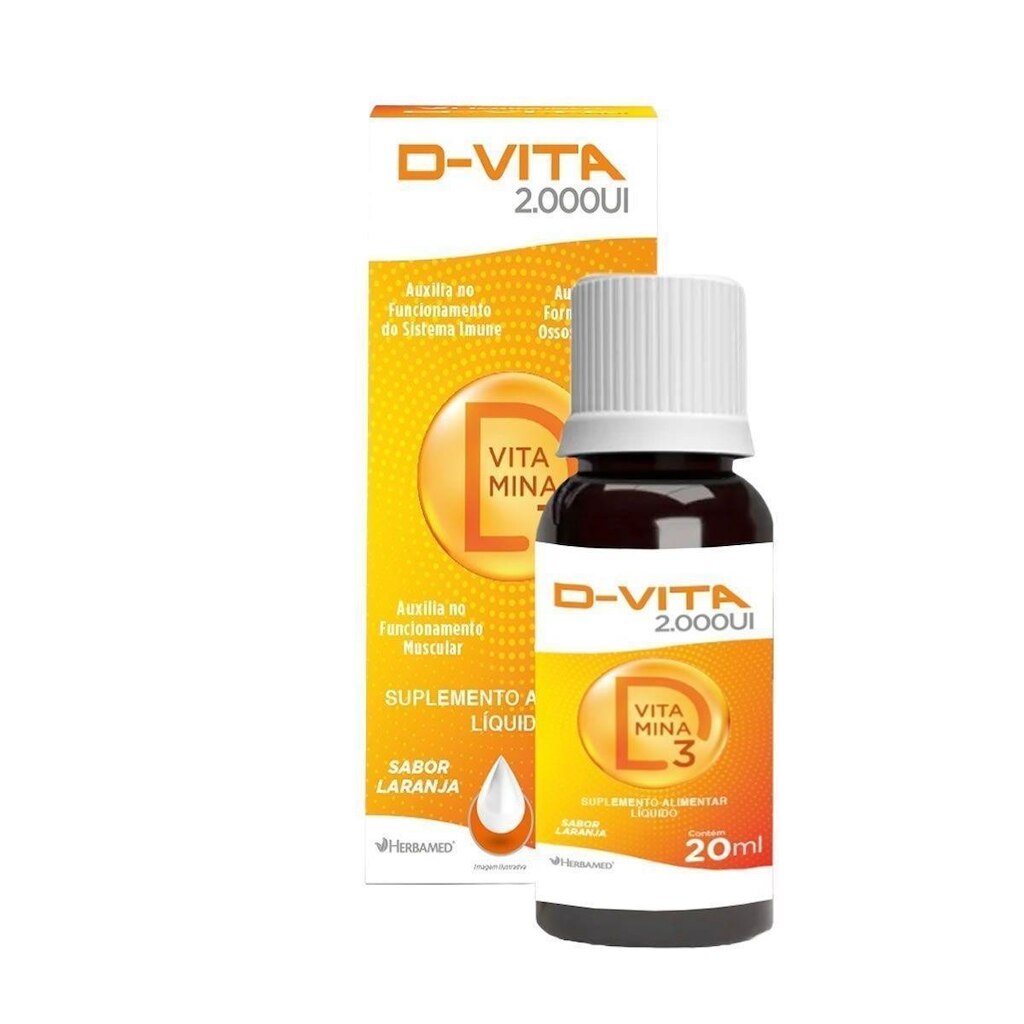D-Vita Vitamina D3 2000UI - 20ml Laranja - Herbamed