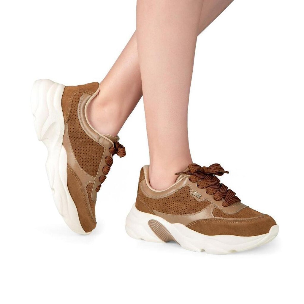 Dad Sneaker Tanara Em Couro Feminino T9451