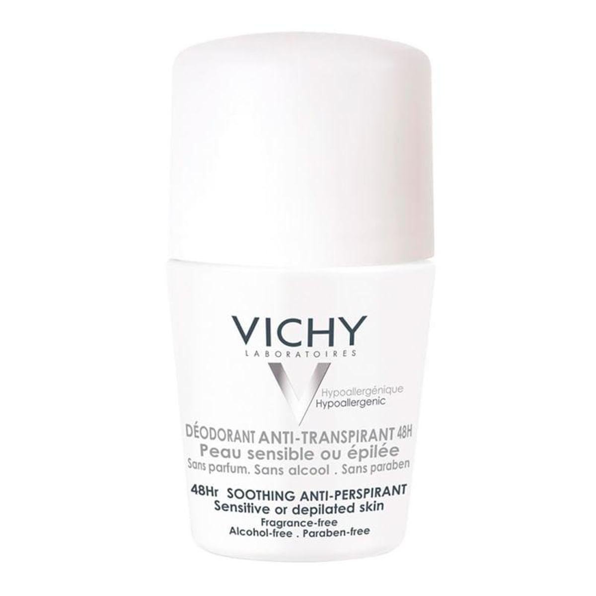 Desodorante 48H Vichy Roll-On para Peles Muito Sensíveis ou Depiladas 50ml Menor preço em Desodorante 48H Vichy Roll-On para Peles Muito Sensíveis ou Depiladas 50ml