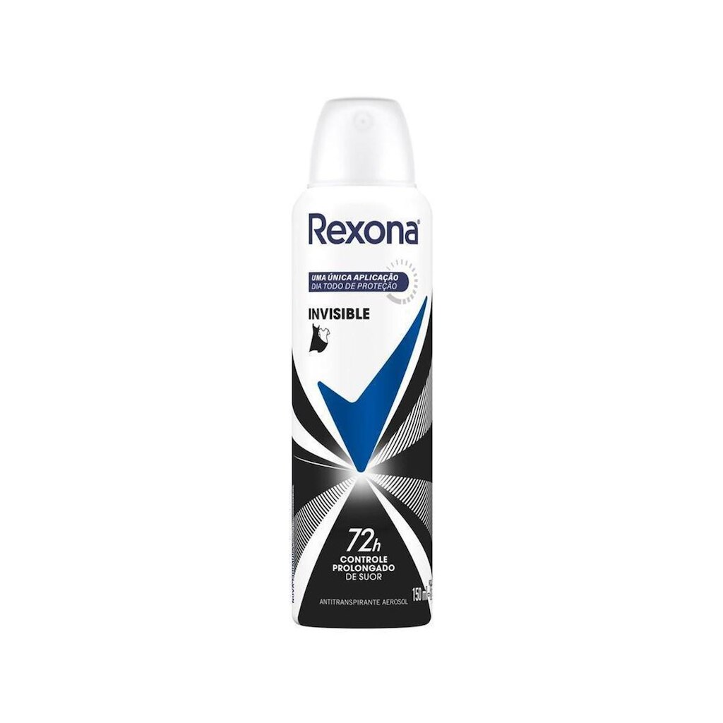 Desodorante Antitranspirante Aerossol Rexona Invisible Feminino 72 Horas 150ml